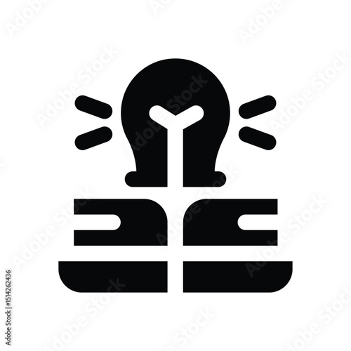 knowledge glyph icon. Strong and solid vector icon for websites, mobile interfaces, presentations, and visual branding. High quality and easy to edit.