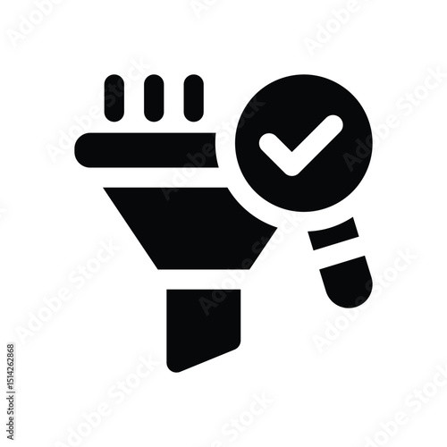 funnel glyph icon. Strong and solid vector icon for websites, mobile interfaces, presentations, and visual branding. High quality and easy to edit.