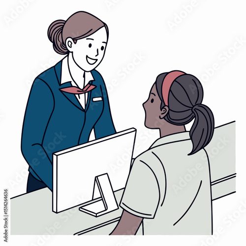 Professional customer service illustration transparent background clean cutout