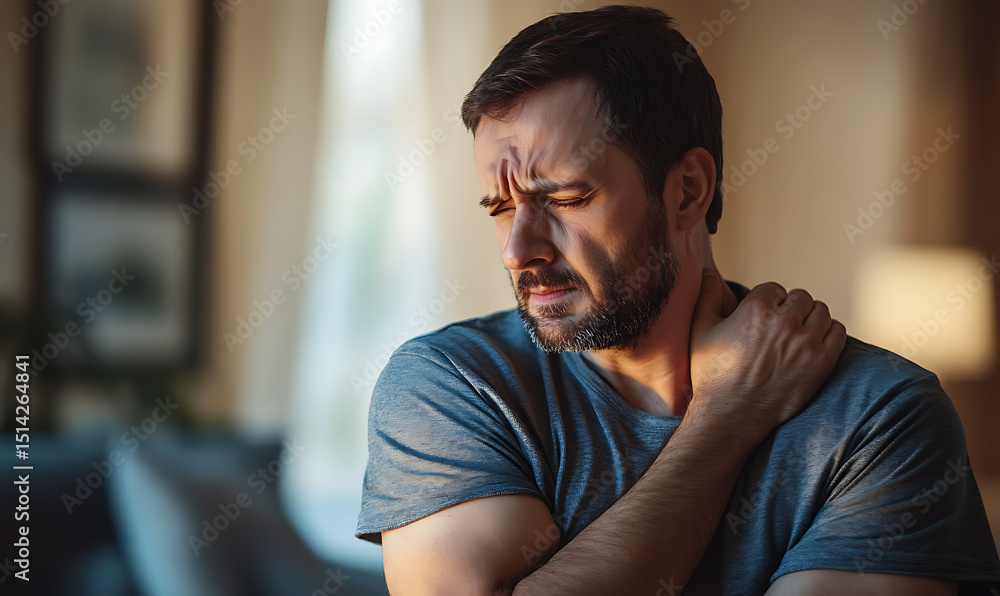 Fototapeta premium A comprehensive visual concept of office syndrome symptoms.