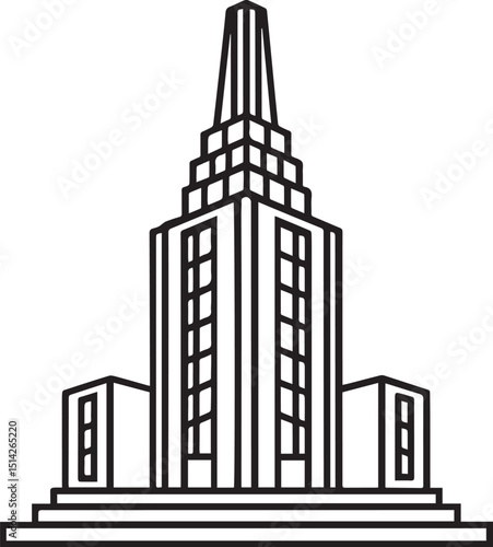 Skyscraper line art vector illustration
