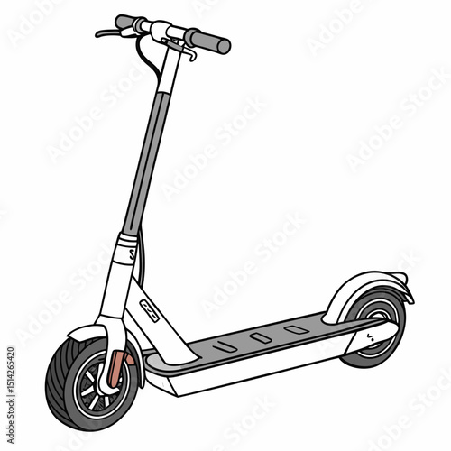 Modern electric scooter design illustration white background