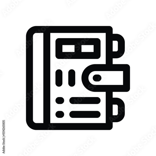 diary line icon. Clean and minimalist vector icon for websites, mobile apps, presentations, and logos. Fully scalable and customizable for any project.