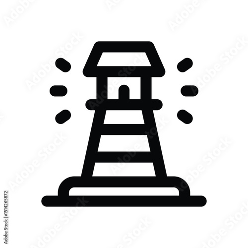lighthouse line icon. Clean and minimalist vector icon for websites, mobile apps, presentations, and logos. Fully scalable and customizable for any project.