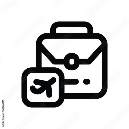 business trip line icon. Clean and minimalist vector icon for websites, mobile apps, presentations, and logos. Fully scalable and customizable for any project.