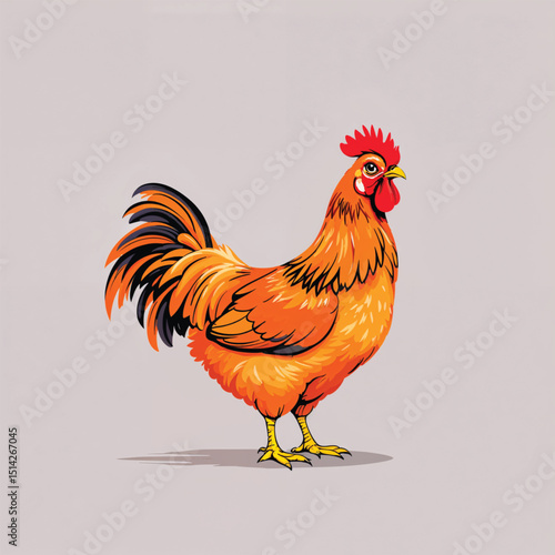 Chicken Cartoon Vector Illustration isolated