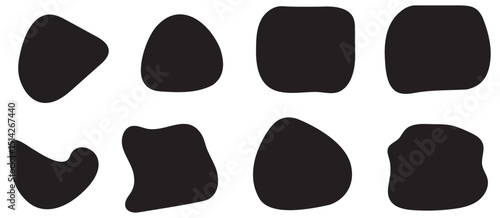 Solid Black Abstract Blob Shape Vector Collection