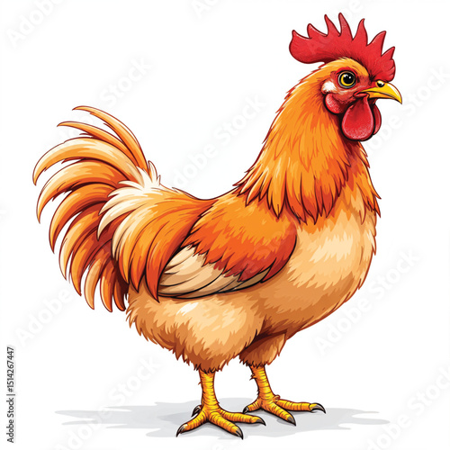 Chicken Cartoon Vector Illustration isolated