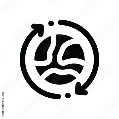 world glyph icon. Strong and solid vector icon for websites, mobile interfaces, presentations, and visual branding. High quality and easy to edit.