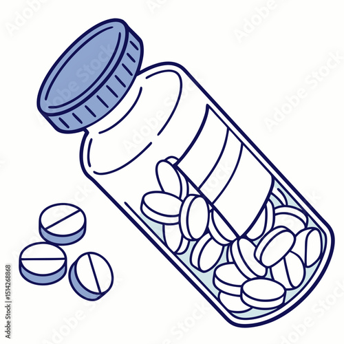 Medicine bottle pills healthcare treatment health supplement jar container
