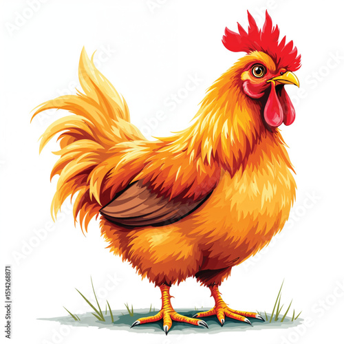 Chicken Cartoon Vector Illustration isolated