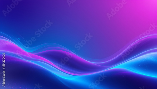 Wallpaper Mural Vibrant futuristic gradient background with smooth transitions between neon blue, magenta, and purple tones, soft abstract waves and flowing shapes, perfect for tech presentations or UI design, high-r Torontodigital.ca