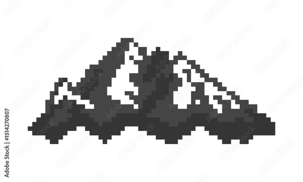 Fototapeta premium mountain vector pixel art logo design