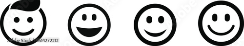 Vector Illustration of Smiling Face Showing Expression

