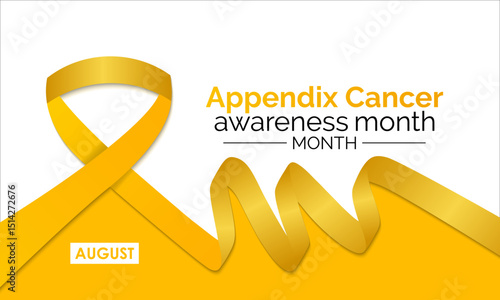 Appendix Cancer Awareness Month  Shining a Light on a Rare but Serious Disease. Medical concept. Realistic ribbon. Creating for web banner, cards, prints, social media, poster, flyer and background.