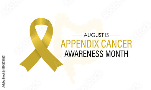Appendix Cancer Awareness Month  Shining a Light on a Rare but Serious Disease. Medical concept. Realistic ribbon. Creating for web banner, cards, prints, social media, poster, flyer and background.