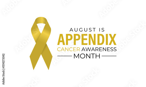 Appendix Cancer Awareness Month  Shining a Light on a Rare but Serious Disease. Medical concept. Realistic ribbon. Creating for web banner, cards, prints, social media, poster, flyer and background.