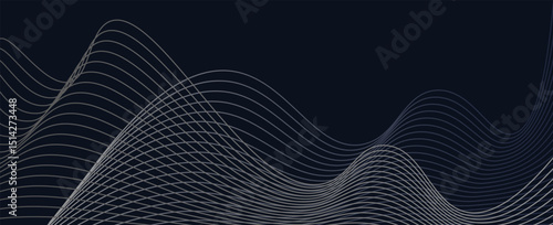 Dark blue and gold luxury line overlap layered abstract background, with lighting effect for branding and wallpaper