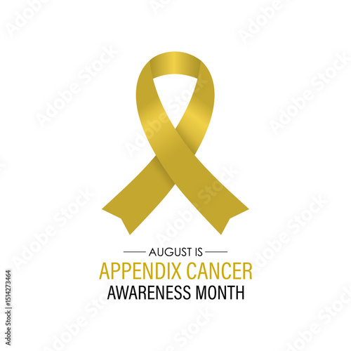 Appendix Cancer Awareness Month  Shining a Light on a Rare but Serious Disease. Medical concept. Realistic ribbon. Creating for web banner, cards, prints, social media, poster, flyer and background.