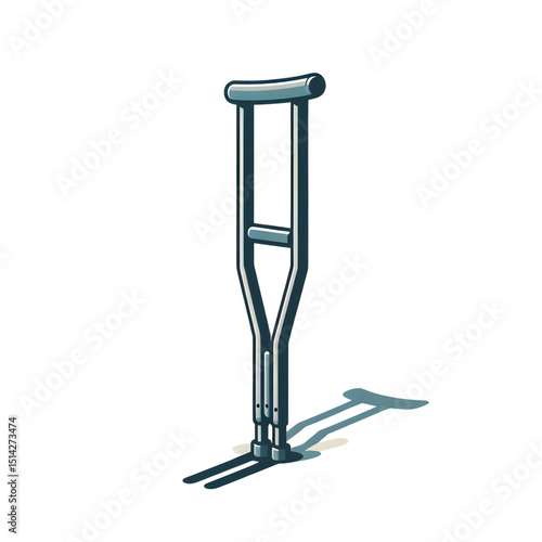 Underneath Crutches Illustration Medical Support and Recovery