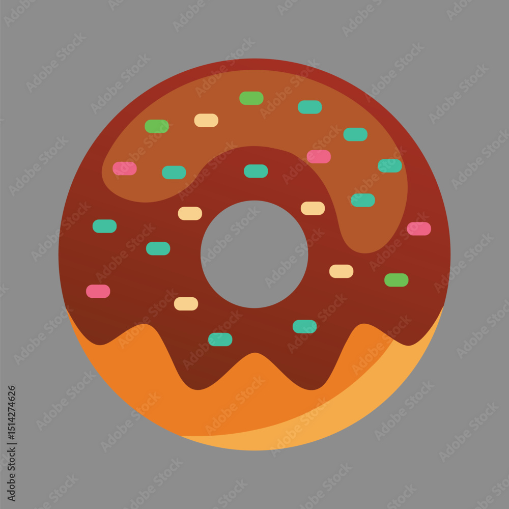 Fototapeta premium Chocolate Glazed Donut with Sprinkles