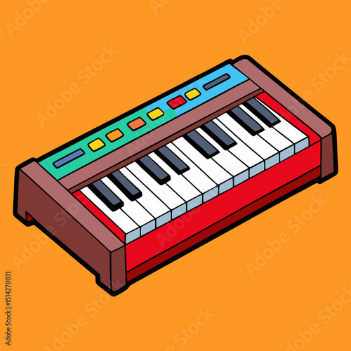 Colorful musical keyboard instrument drawing toy