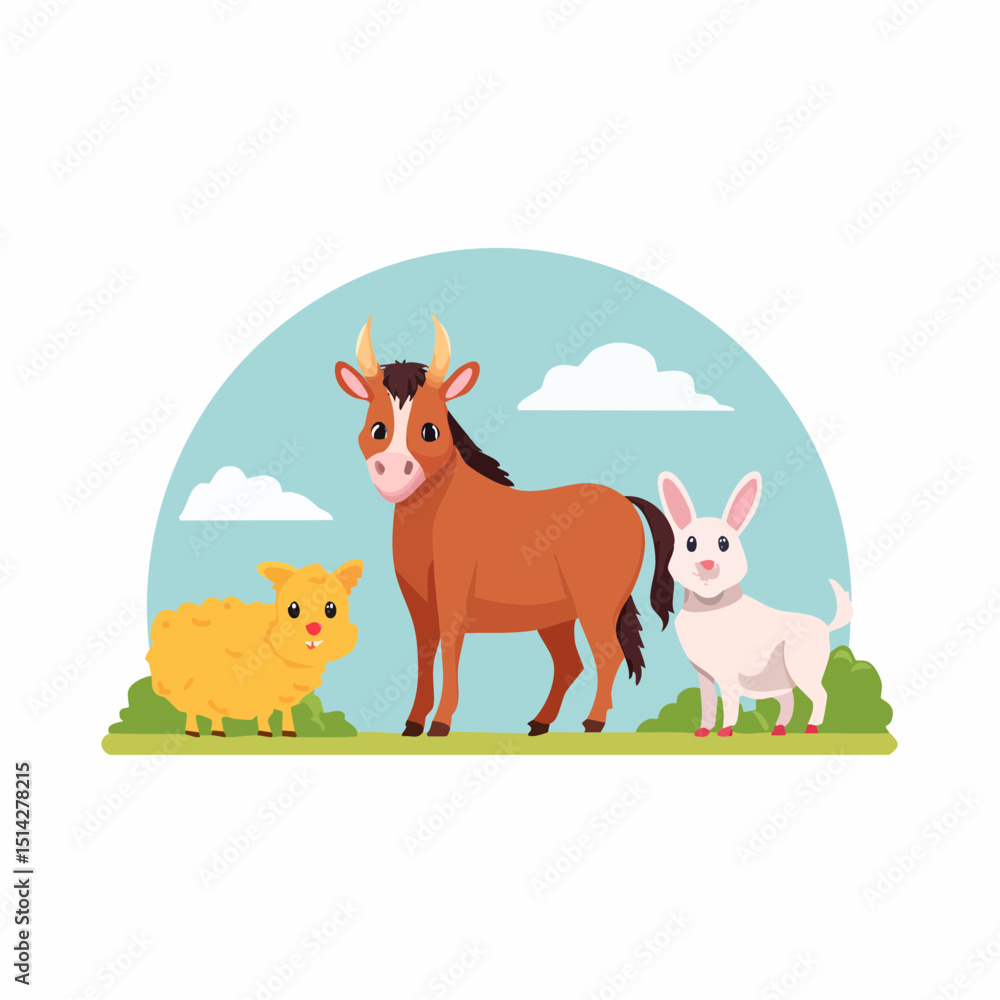 farm animals vector illustration farm animals vector illustration