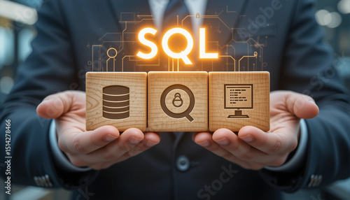 SQL programing language concept. Learn SQL programming language, computer courses, training.