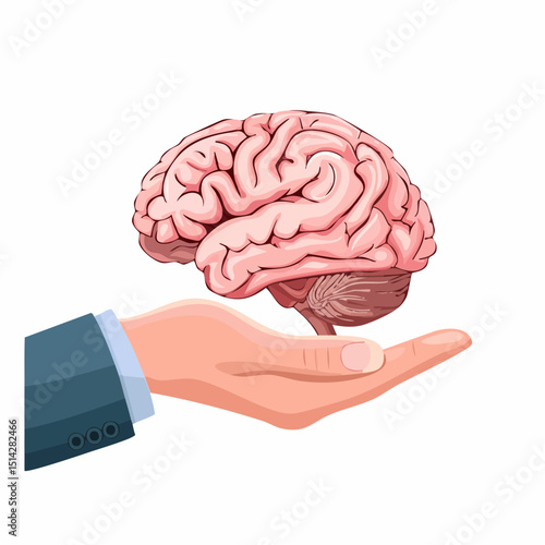 image of a hand holding a human brain