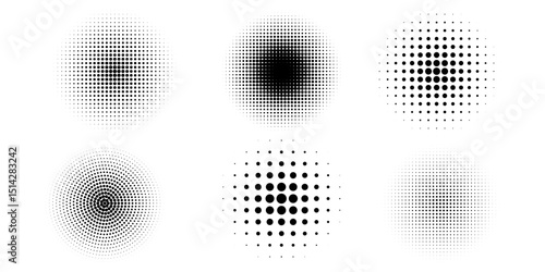 Halftone gradient. Dotted gradient, smooth dots spraying and halftones dot background seamless modern arts