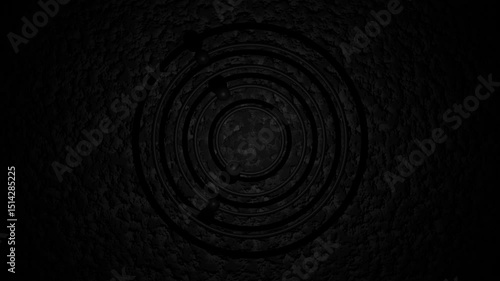 Sci-Fi Inspired Dark Ring in Futuristic Abstract Style Seamless Loop Animation