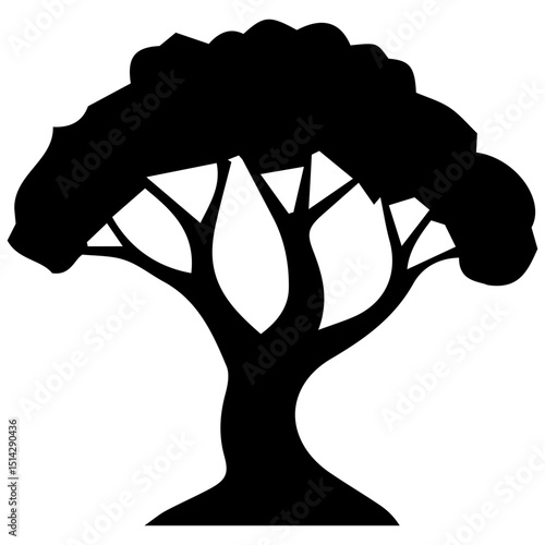 vector tree silhouette luxury—trees transformed into breathtaking digital masterpieces