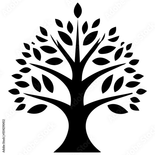 vector tree silhouette botanical harmony—vector tree designs infused with natural elegance