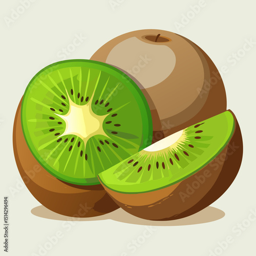 kiwi fruit on white background