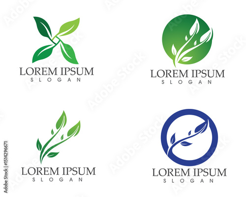 leaf green nature logo and symbol template Vector