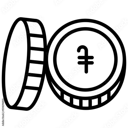 Dram coin line icon