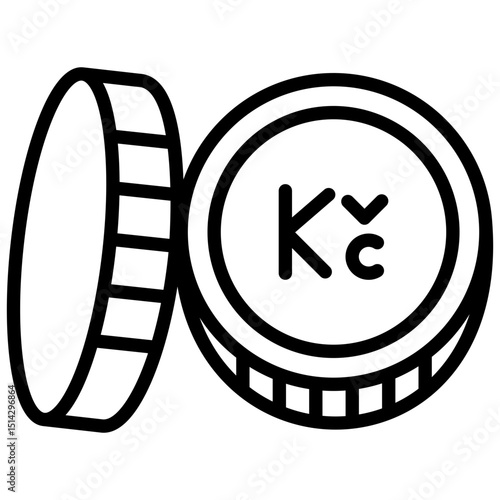 Koruna coin line icon
