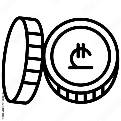 Lari coin line icon