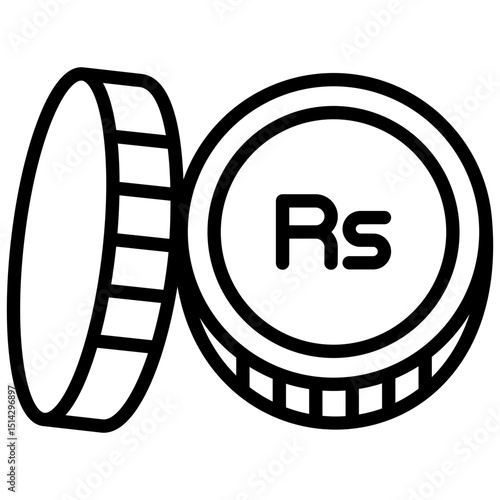 Rupee coin line icon