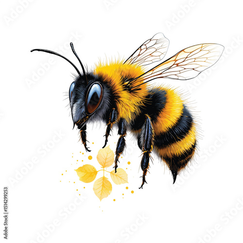 bee Cartoon Vector Illustration isolated on white