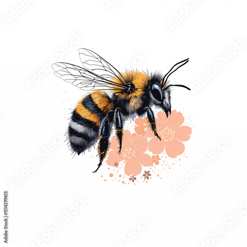 bee Cartoon Vector Illustration isolated on white background