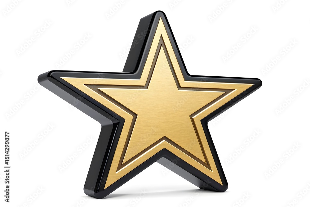 Fototapeta premium Gold and black star award isolated on white background