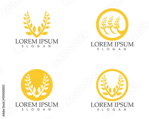 rice food meal logo and symbols template icons