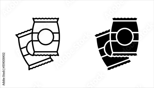 snacks icon set, snack potato chips food design, vector illustration on white background