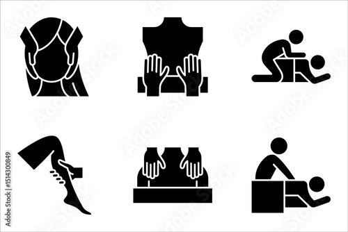 Massage line icon set. Relaxation, perfect for spa and massage service, vector illustration on white background