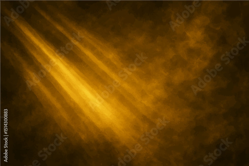 Abstract dark yellow with light rays and a hint of smoke texture.