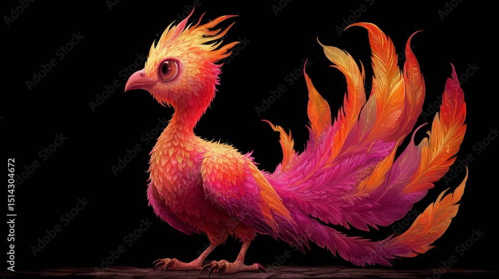 Fototapeta premium Colorful fantasy bird illustration