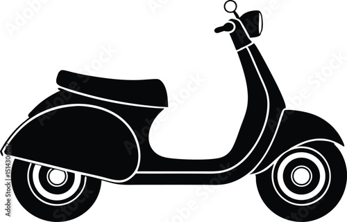 vintage scooter bike vector icon