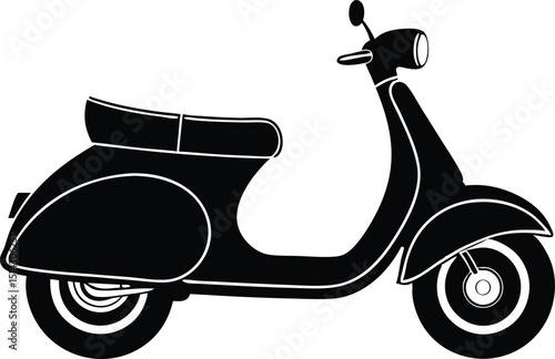 vintage scooter bike vector