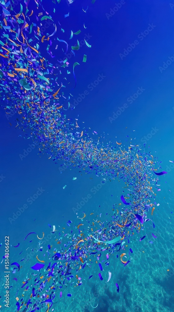 Fototapeta premium Abstract underwater confetti swirl